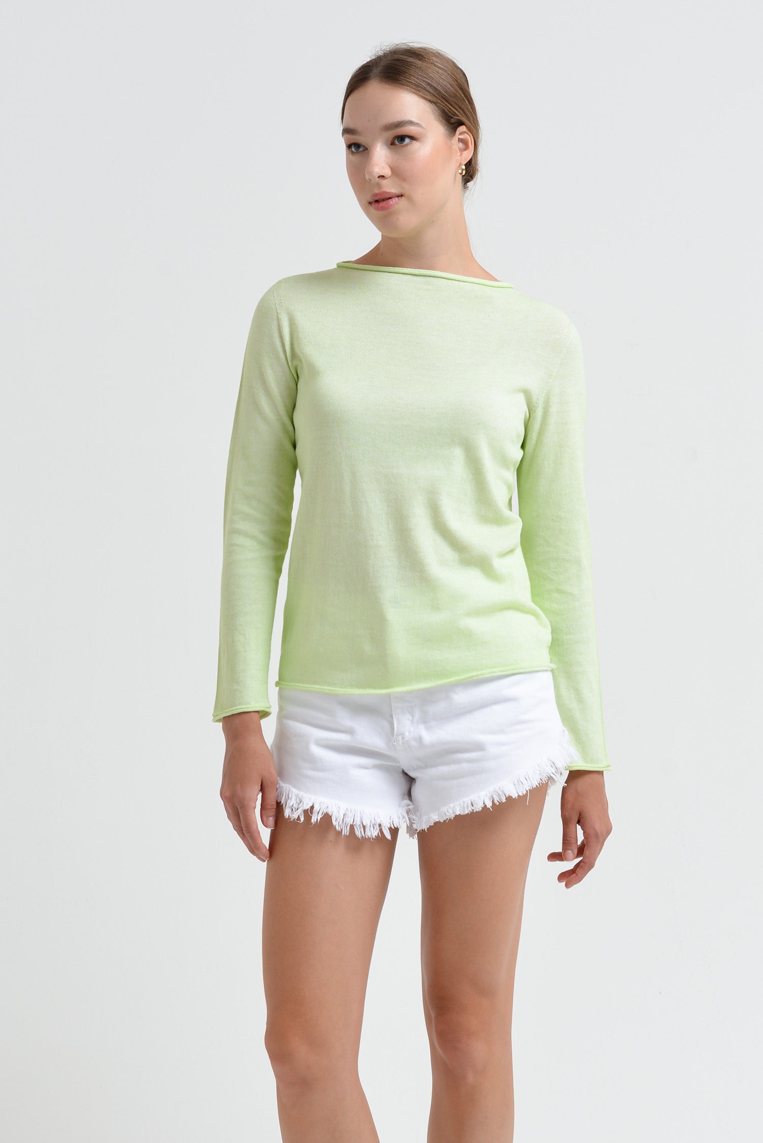 Monica Crewneck Cotton Sweater - Margarita
