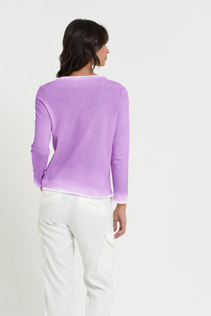 Monica Crewneck in Spray Art - Morado