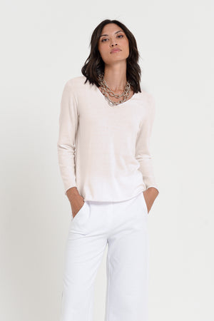 Serena V-Neck - Women's Cotton Knit Sweater - Canapa