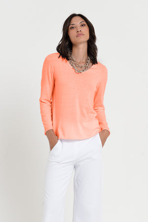 Serena V-Neck - Women's Cotton Knit Sweater - Spritz