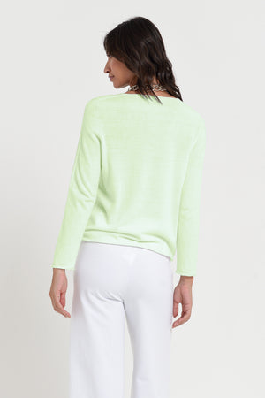 Serena V-Neck - Women's Cotton Knit Sweater - Margarita