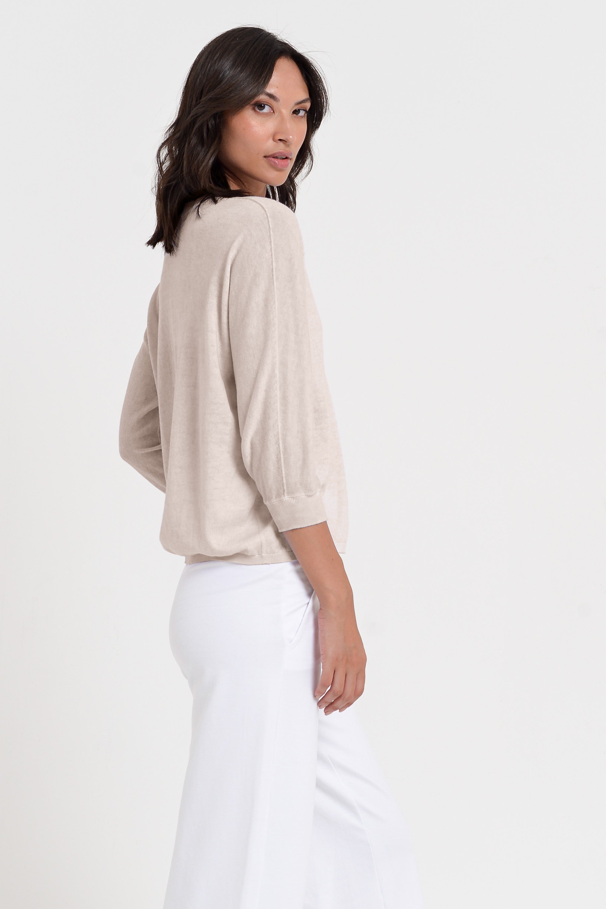 Anna V-Neck - Women's Short Sleeve Knit Sweater - Canapa