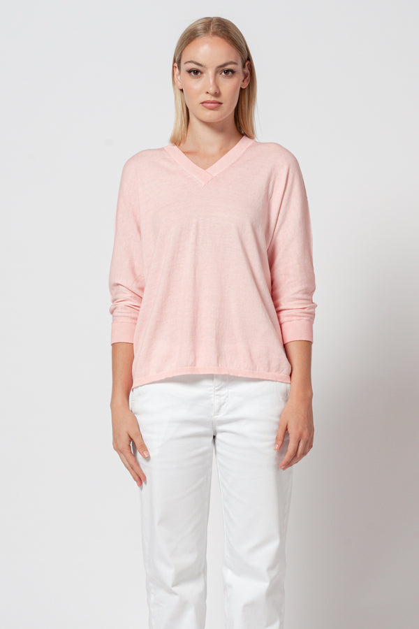 Anna V-Neck - Flamingo