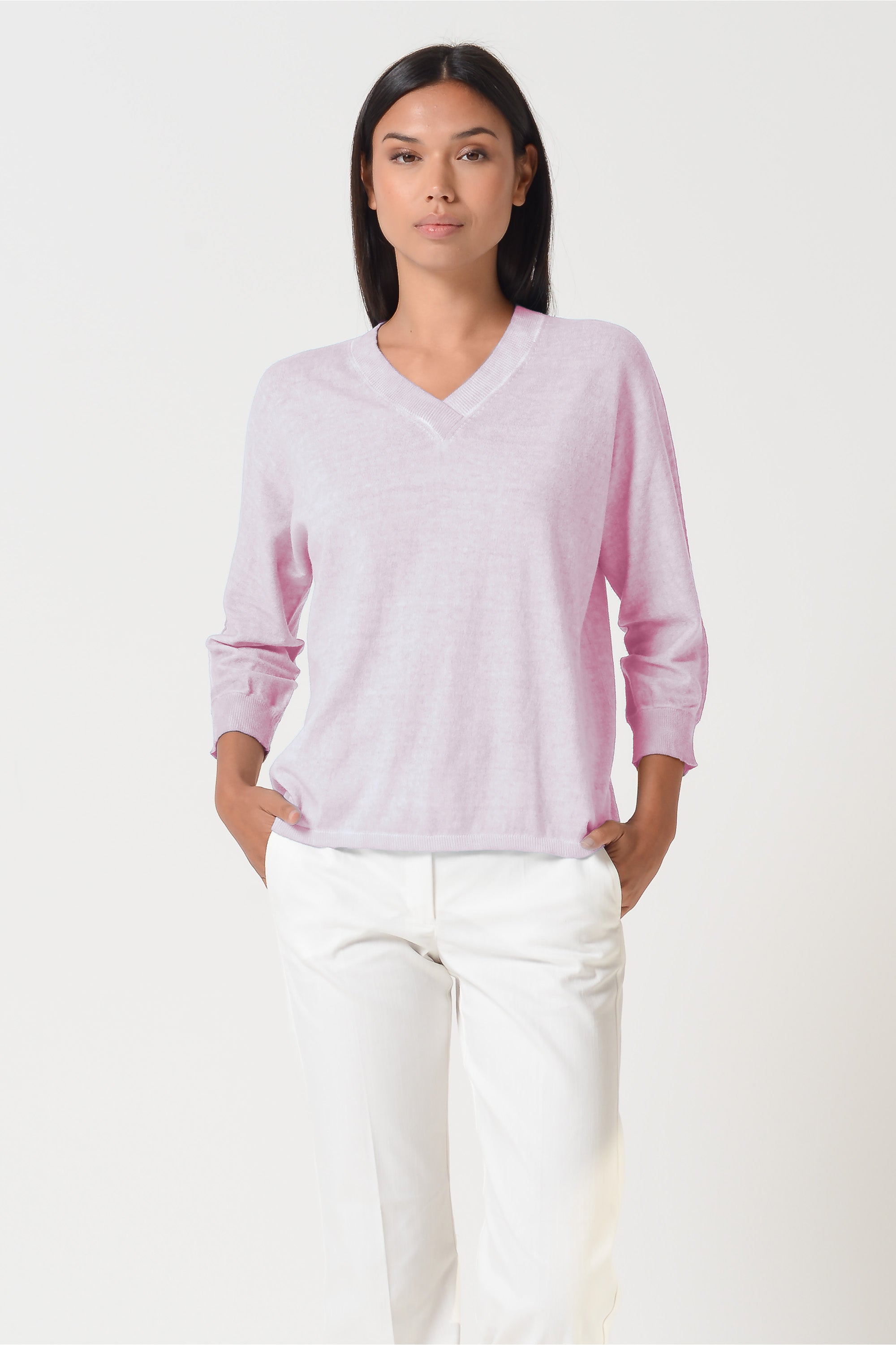 Anna V-Neck - Rose