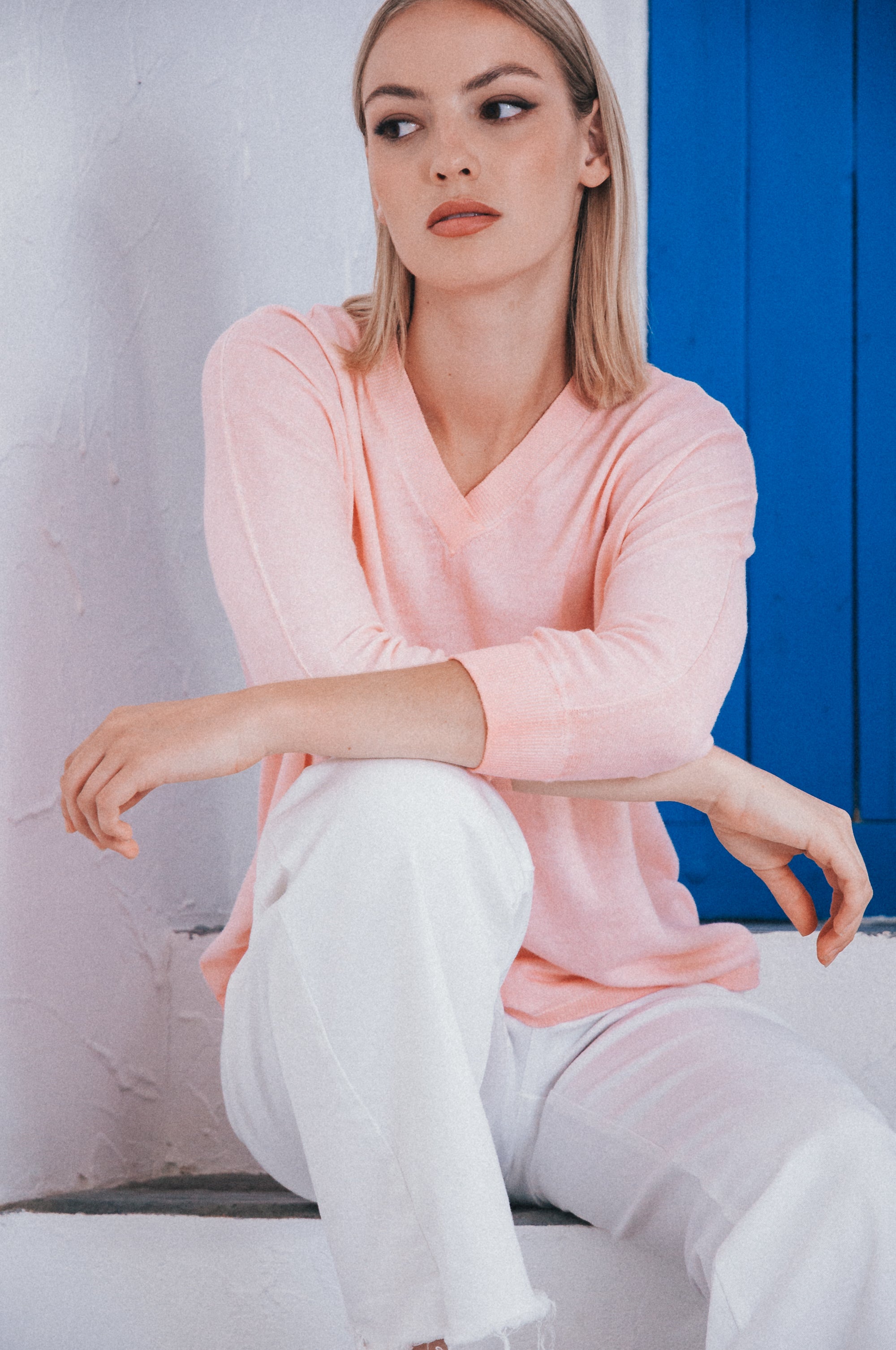 Anna V-Neck - Flamingo