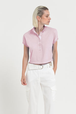 Crop Polo - Women's Cropped Polo Shirt - Rose