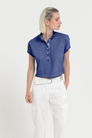 Crop Polo - Women's Cropped Polo Shirt - Whale