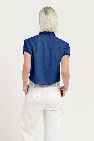 Crop Polo - Women's Cropped Polo Shirt - Pacific