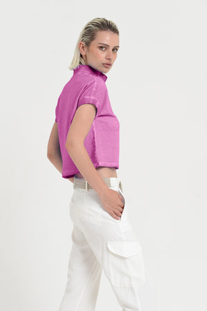 Crop Polo - Women's Cropped Polo Shirt - Candy