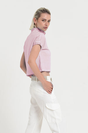 Crop Polo - Women's Cropped Polo Shirt - Rose