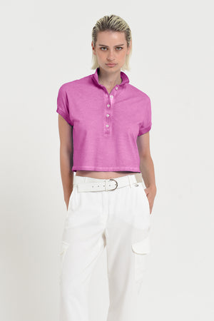 Crop Polo - Women's Cropped Polo Shirt - Candy