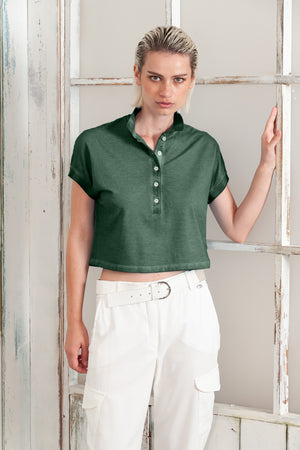Crop Polo - Women's Cropped Polo Shirt - Juniper