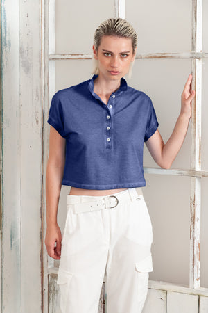 Crop Polo - Women's Cropped Polo Shirt - Whale