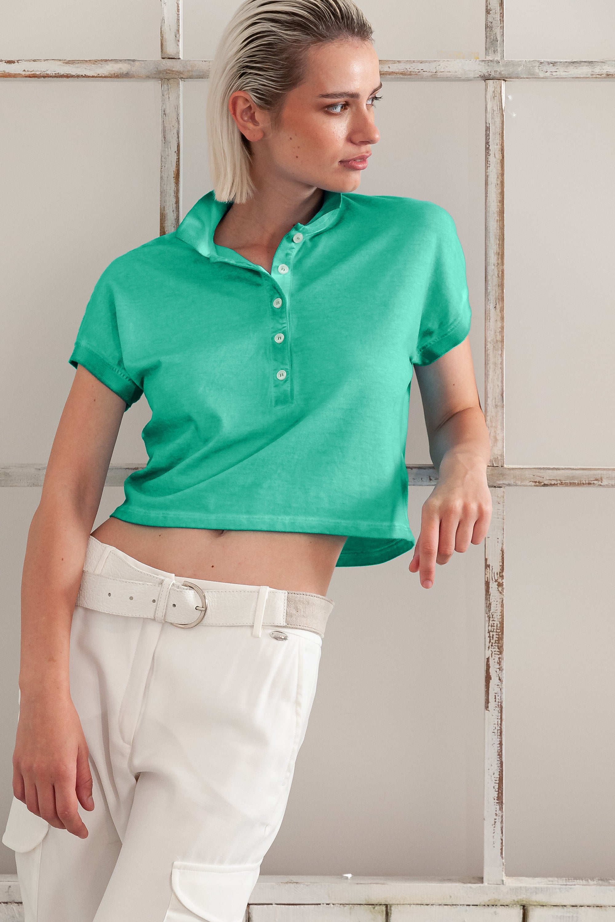 Crop Polo - Women's Cropped Polo Shirt - Jungle