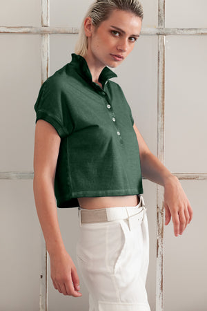Crop Polo - Women's Cropped Polo Shirt - Juniper
