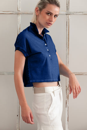 Crop Polo - Women's Cropped Polo Shirt - Pacific