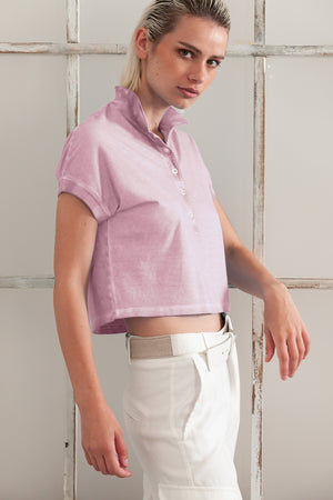 Crop Polo - Women's Cropped Polo Shirt - Rose