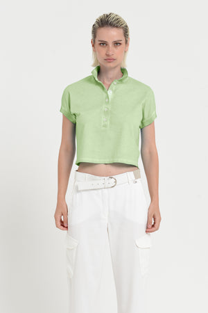 Crop Polo - Women's Cropped Polo Shirt - Margarita