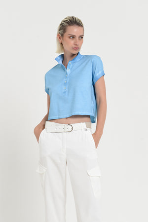 Crop Polo - Women's Cropped Polo Shirt - Viking