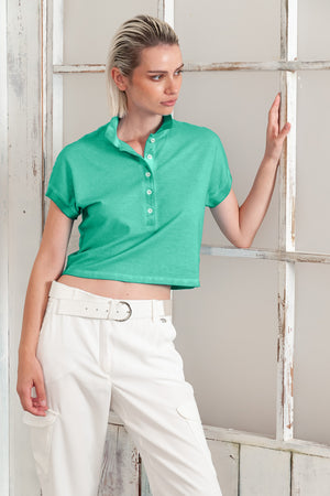 Crop Polo - Women's Cropped Polo Shirt - Jungle