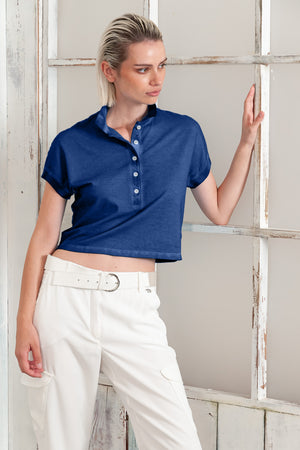 Crop Polo - Women's Cropped Polo Shirt - Pacific