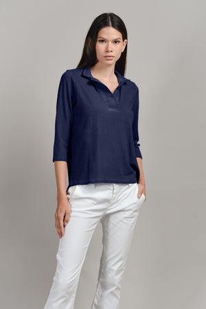 Kate Polo - Women's Short Sleeve Pique Polo Shirt - Navy