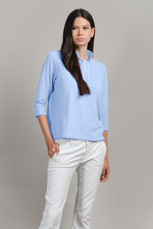 Kate Polo - Women's Short Sleeve Pique Polo Shirt - Cielo