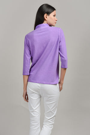 Kate Polo - Women's Short Sleeve Pique Polo Shirt - Morado