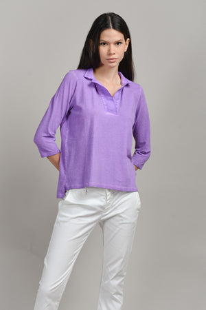 Kate Polo - Women's Short Sleeve Pique Polo Shirt - Morado