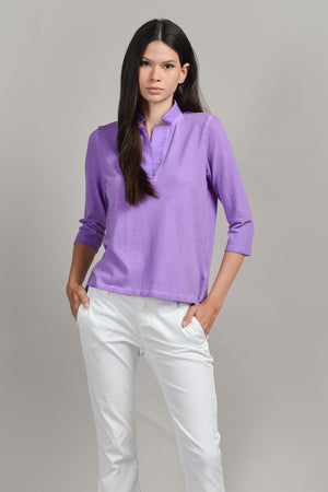 Kate Polo - Women's Short Sleeve Pique Polo Shirt - Morado