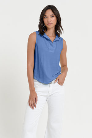 Megan Polo - Women's Sleeveless Pique Polo Shirt - Pacific