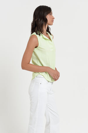 Megan Polo - Women's Sleeveless Pique Polo Shirt - Margarita