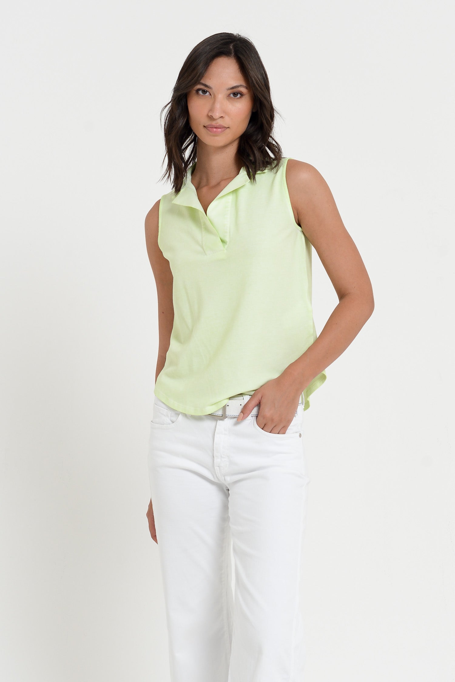 Megan Polo - Women's Sleeveless Pique Polo Shirt - Margarita