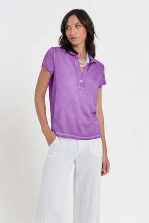 Bellera Polo - Women Stretchy Polo Shirt - Morado