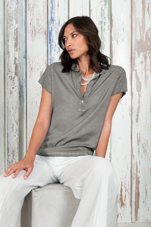 Bellera Polo - Women Stretchy Polo Shirt - Dolphin