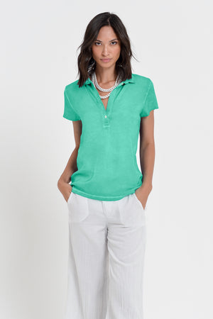 Bellera Polo - Women Stretchy Polo Shirt - Jungle