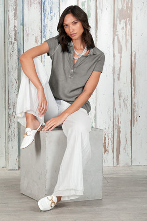 Bellera Polo - Women Stretchy Polo Shirt - Dolphin