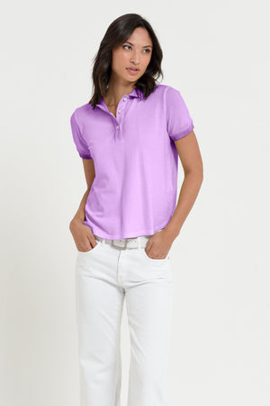 Crystal Polo - Women's Pique Polo Shirt - Morado