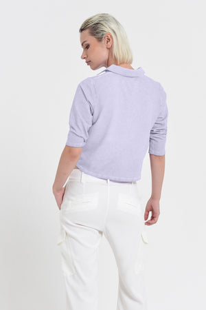 Menton Polo - Women's Short Sleeve Pique Polo Shirt - Lilac
