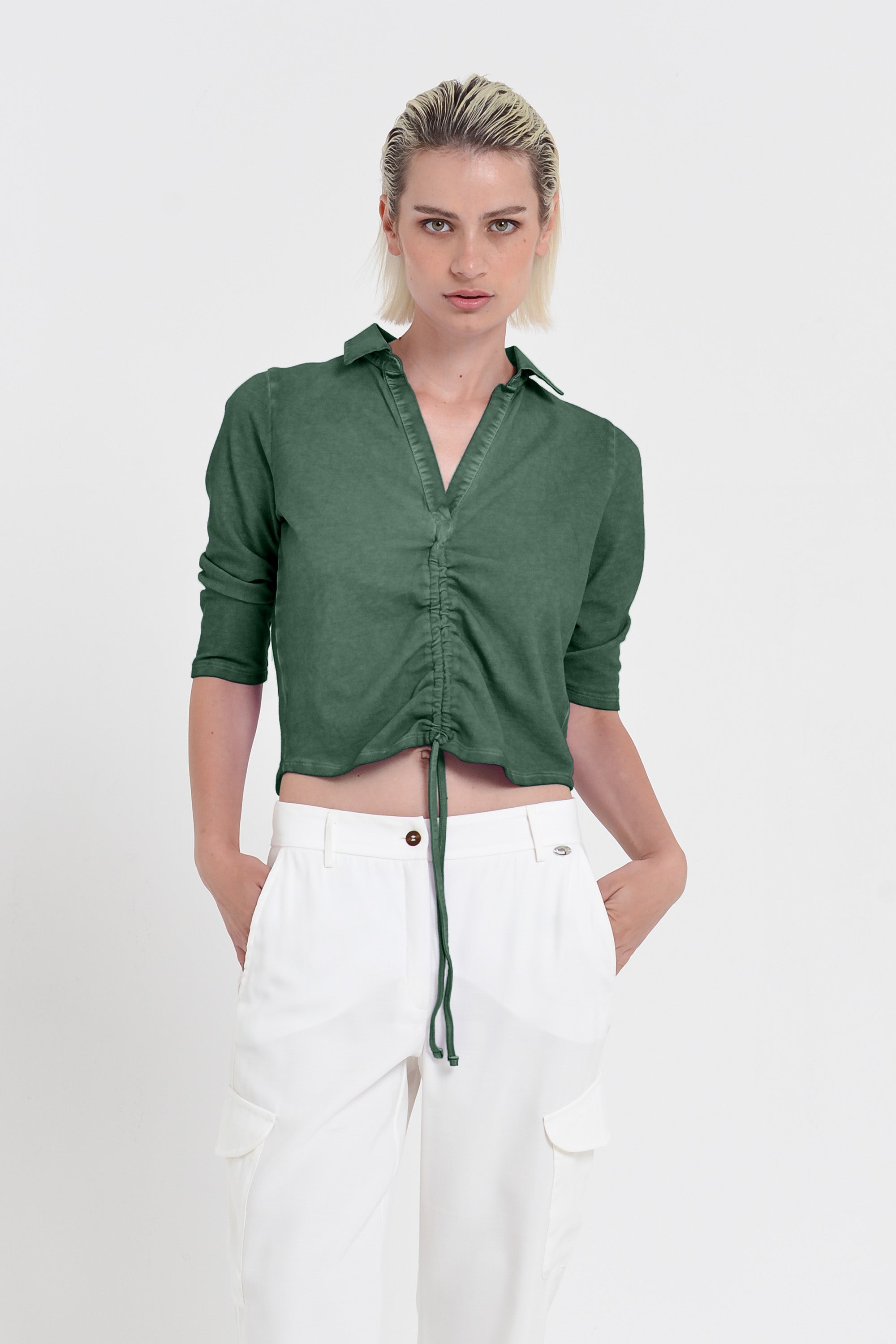Menton Polo - Women's Short Sleeve Pique Polo Shirt - Juniper
