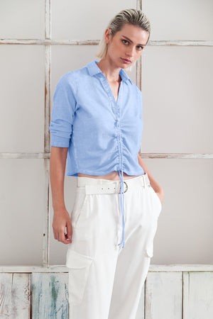 Menton Polo - Women's Short Sleeve Pique Polo Shirt - Cielo