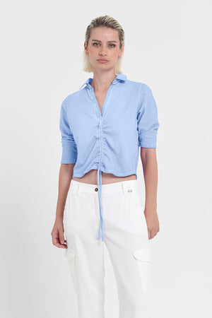 Menton Polo - Women's Short Sleeve Pique Polo Shirt - Cielo