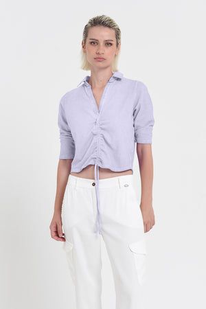 Menton Polo - Women's Short Sleeve Pique Polo Shirt - Lilac