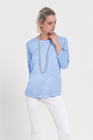 Daytona T-shirt - Women's Short Sleeve Satin T-Shirt - Cielo