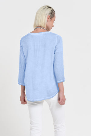 Daytona T-shirt - Women's Short Sleeve Satin T-Shirt - Cielo
