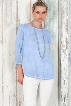 Daytona T-shirt - Women's Short Sleeve Satin T-Shirt - Cielo