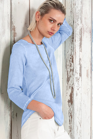 Daytona T-shirt - Women's Short Sleeve Satin T-Shirt - Cielo