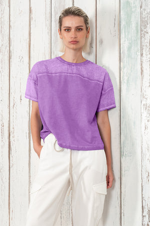 Sunset T-Shirt - Women's Crewneck Cotton T-Shirt - Morado