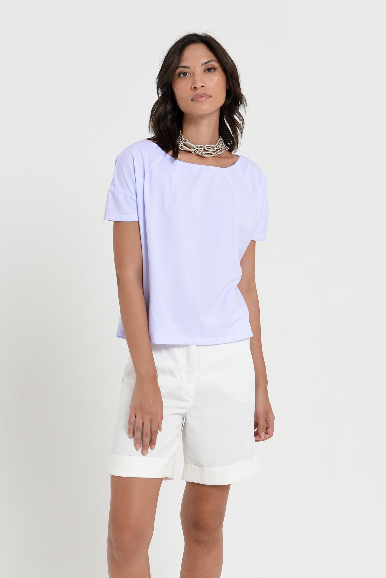 Creta T-Shirt - Women's Stretchy Cotton T-Shirt - Lilac