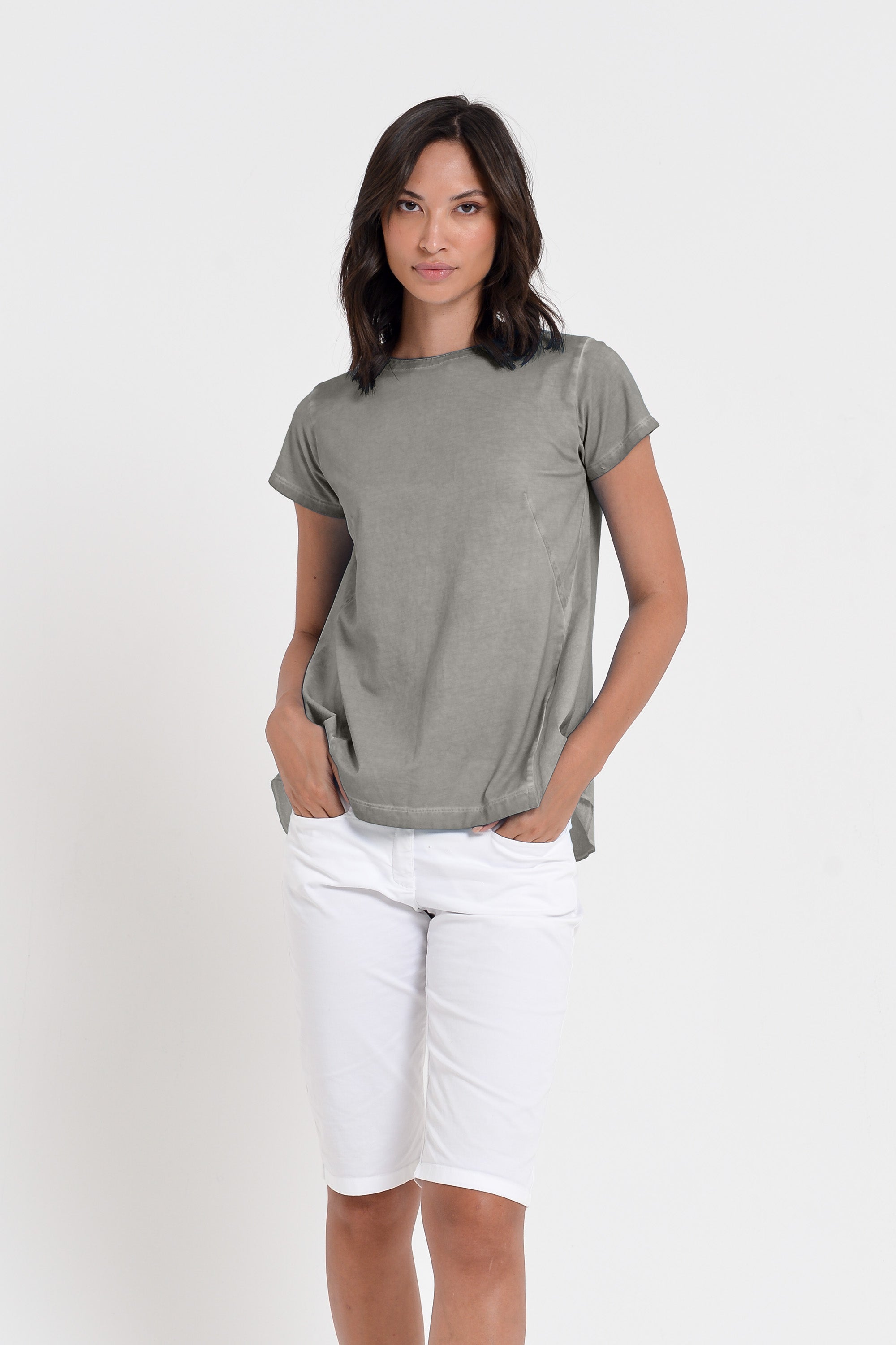 Flashback T-Shirt - Women's Stretchy Cotton T-Shirt - Dolphin